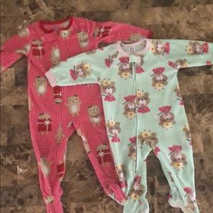 2 sets of 18 month toddler girl pajamas